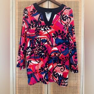 Talbots Long Sleeve Terry Cloth Tunic with Floral Pattern, Size M, NWOT